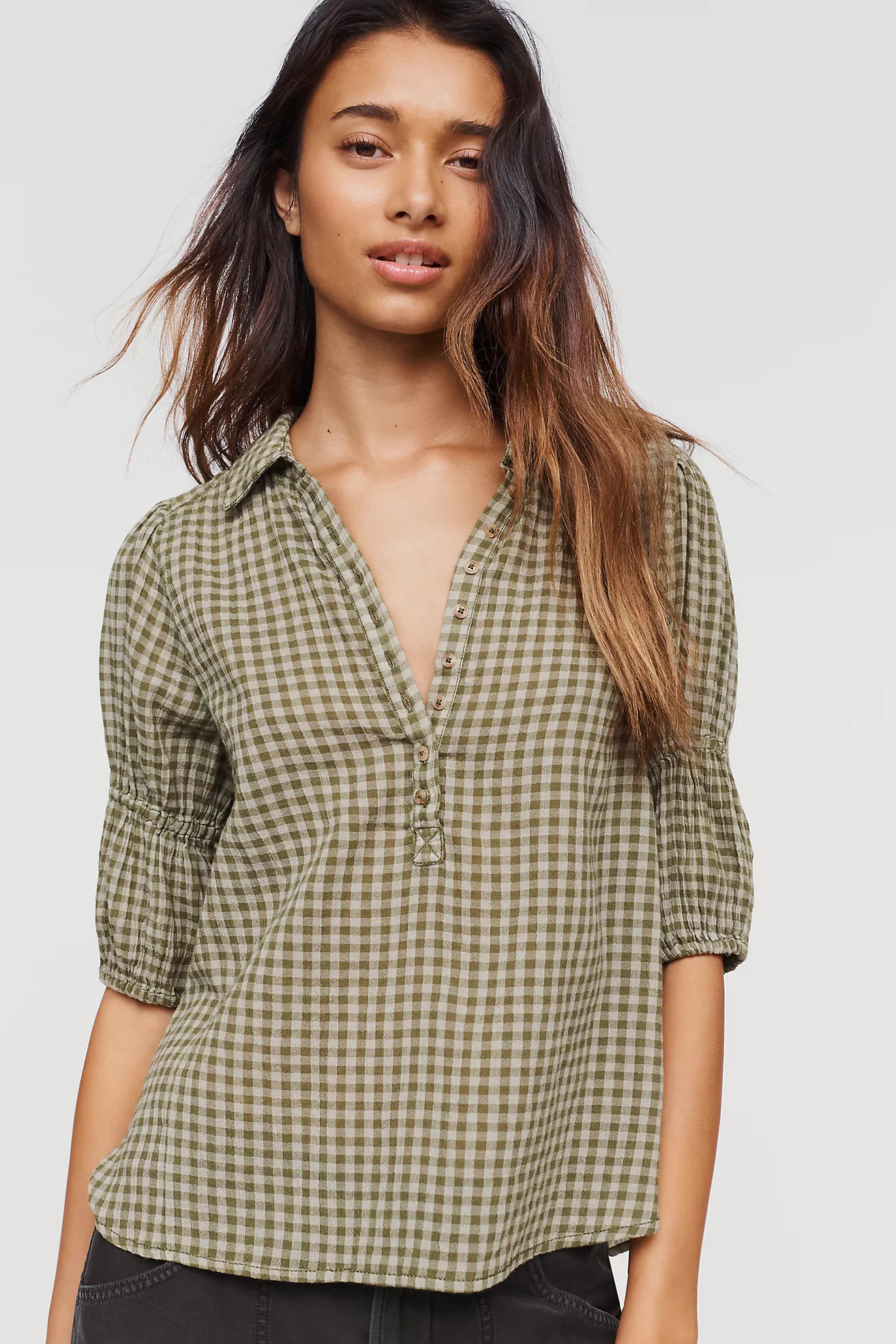 Tallulah Puff Sleeve Buttondown Top by Pilcro | Anthropologie (US)