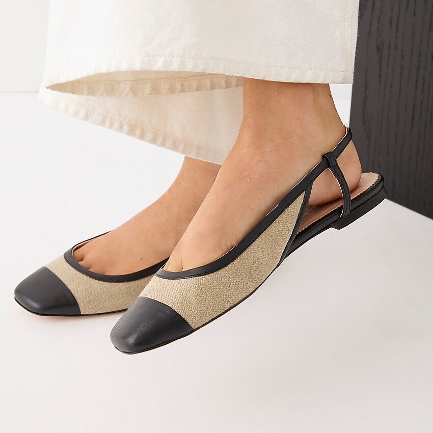 Anya slingback flats in Italian linen | J. Crew US