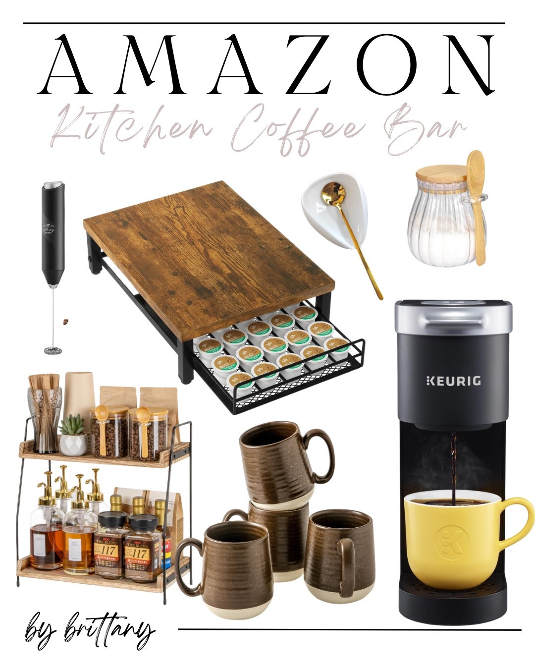 Amazon kitchen coffee bar essentials for counter top space saving and a stylish cute look ☕️🤎

#LTKHome #LTKFindsUnder50 #LTKGiftGuide