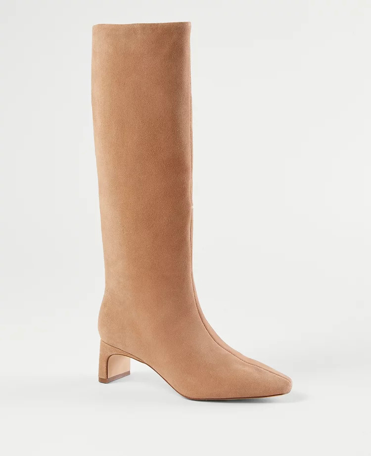Suede Blade Heel Boots | Ann Taylor (US)