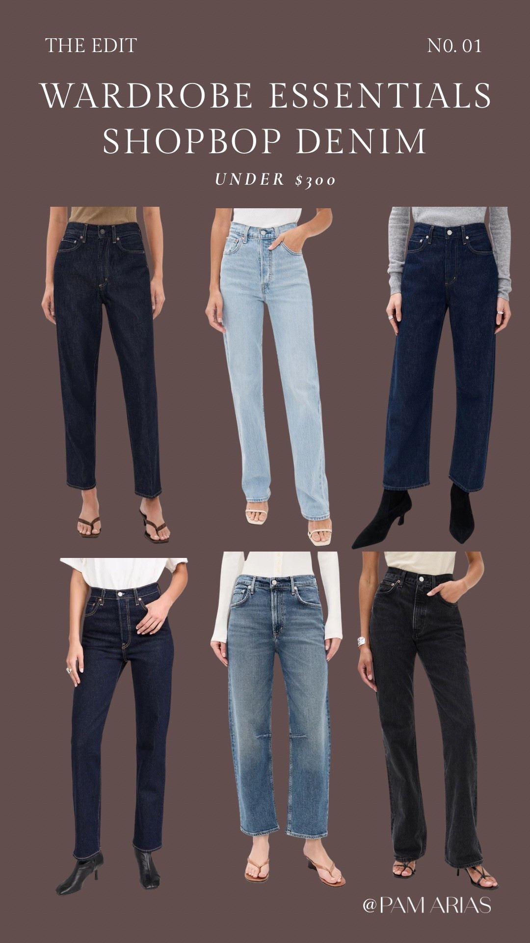 If I were updating my denim for fall, these are the pairs I’d start with. Six Shopbop styles under $300 in washes and silhouettes that feel timeless but current. Shop the full edit below.