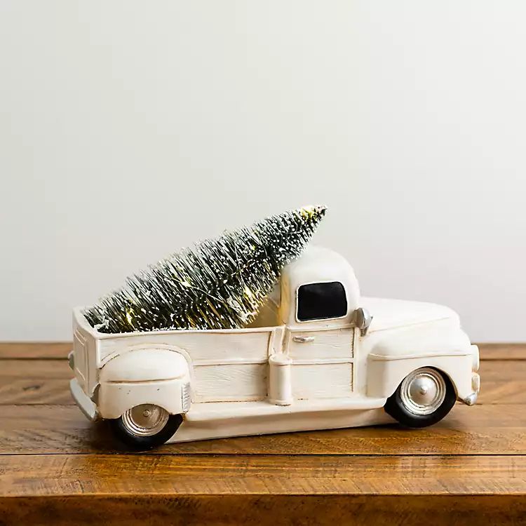 New!White Truck with Pre-Lit Christmas Tree | Kirkland's Home