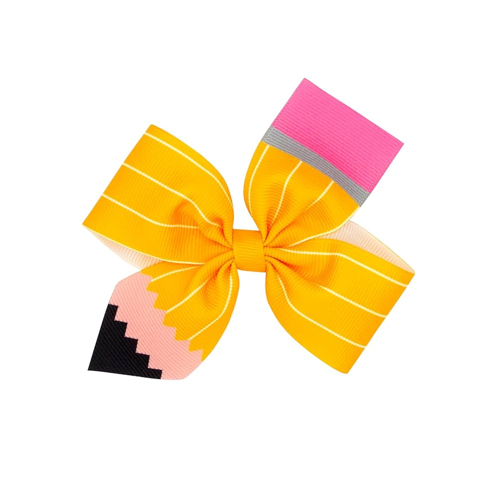 Wee Ones Girls' Back to School Yellow Pencil Hair Bow on a WeeStay Clip, Medium | Amazon (US)