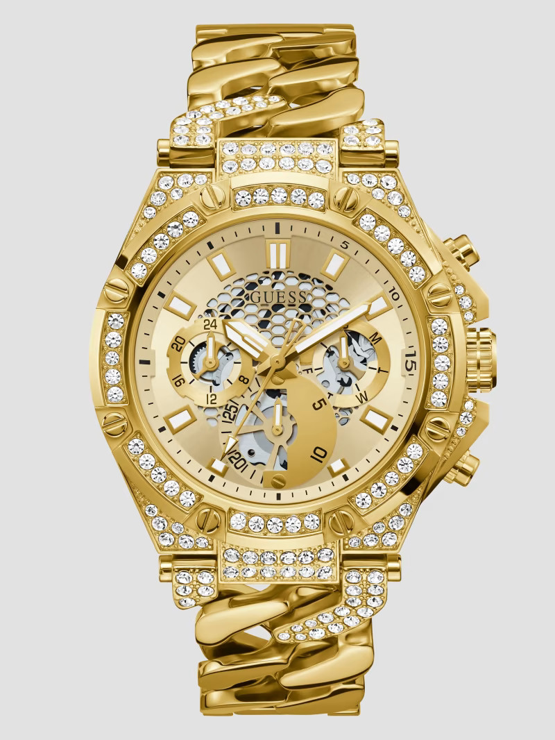 Baron Gold-Tone Chain Multifunctional Watch | Guess (US)