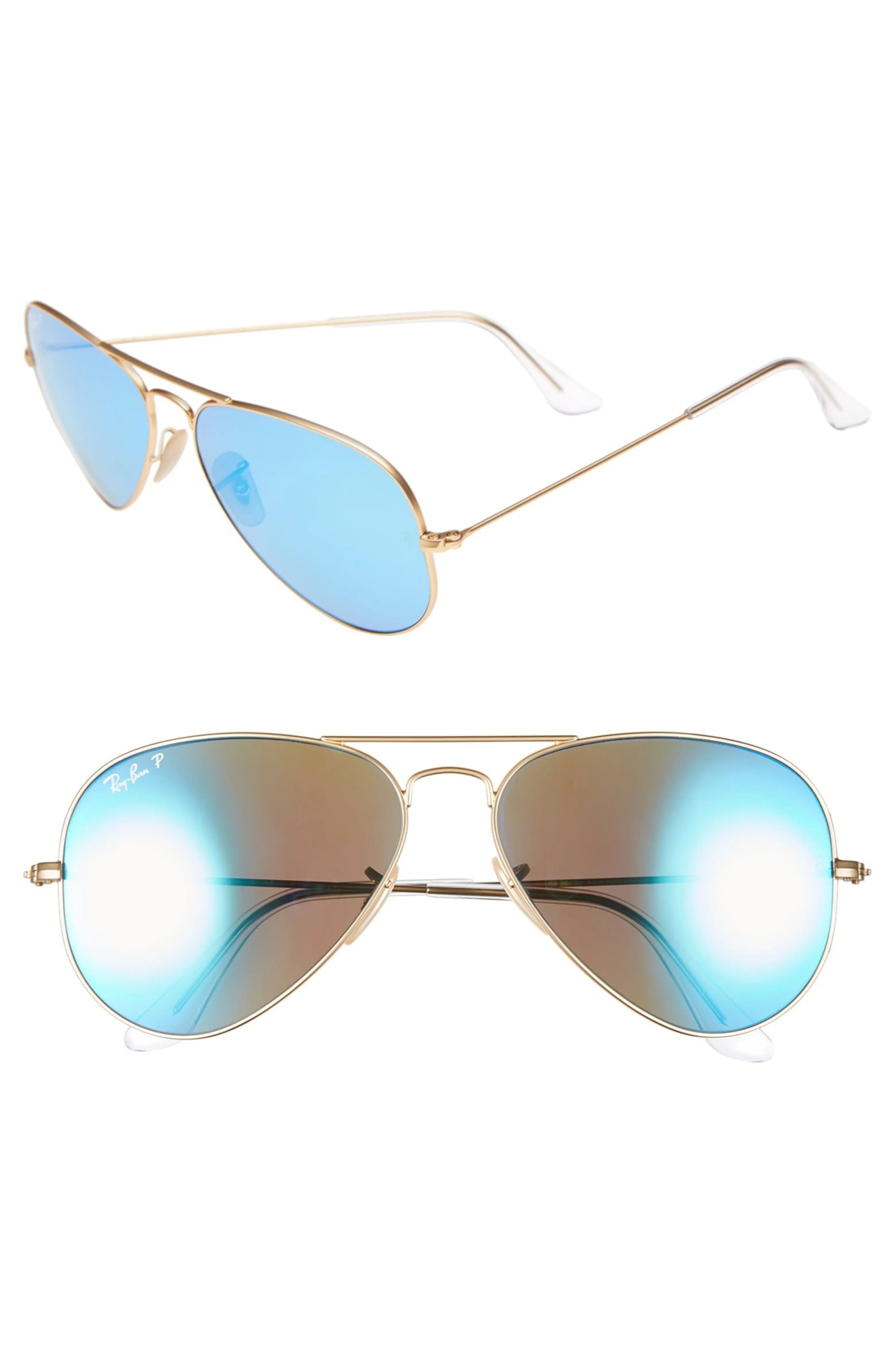Standard Icons 58mm Mirrored Polarized Aviator Sunglasses | Nordstrom