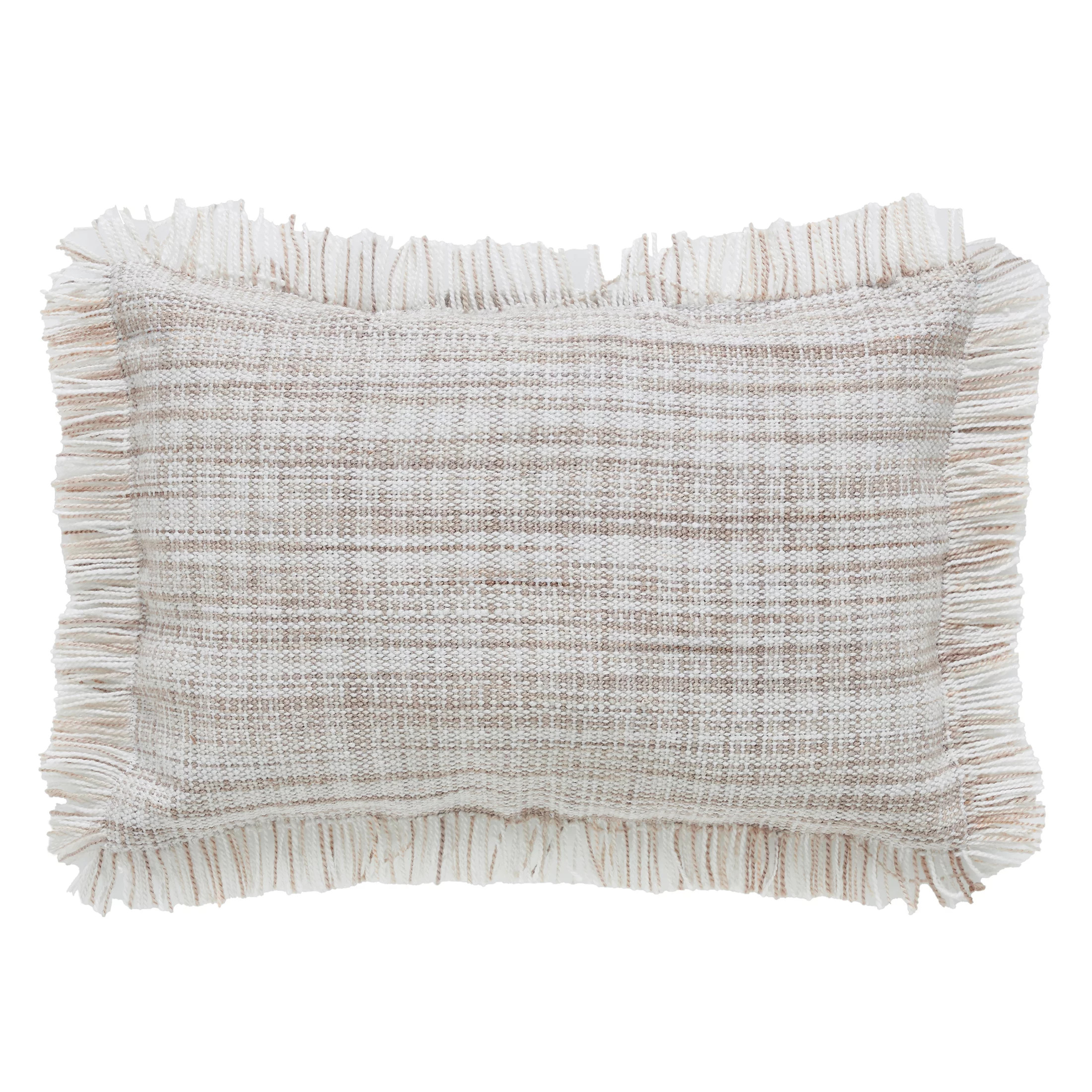 My Texas House Palmer Woven Fringe Oblong Outdoor Decorative Pillow, Taupe, 14" x 20" - Walmart.c... | Walmart (US)