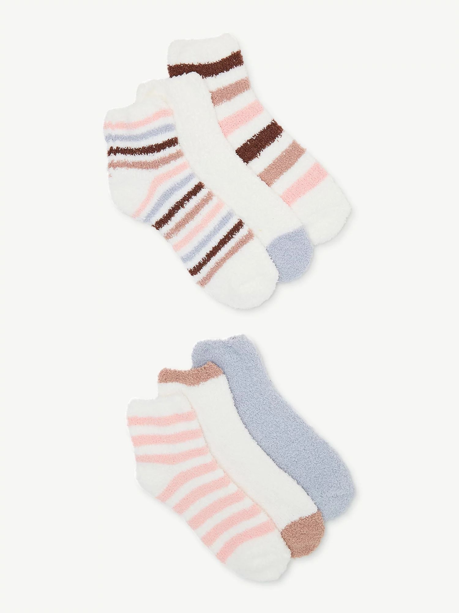 Joyspun Women's Ankle Fuzzy & Cozy Socks, 6-Pack, Size 4-10 | Walmart (US)