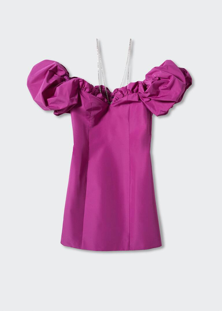Puffed sleeves short dress -  Women | Mango USA | MANGO (US)