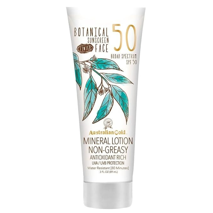 Australian Gold Botanical Sunscreen Tinted Face Mineral Lotion SPF 50 | 3 Ounce | Broad Spectrum ... | Amazon (US)