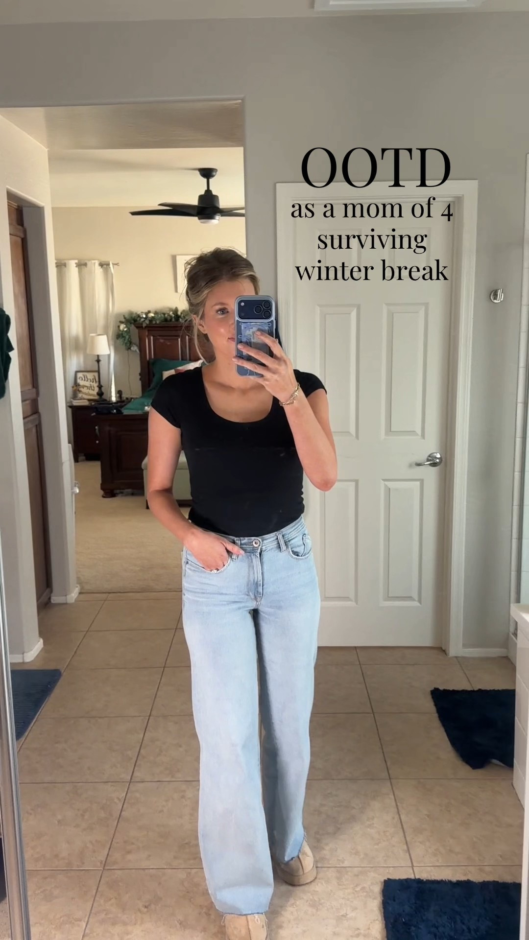 Surviving this winter break by making sure I can at least LOOK put together…but the slippers are still a staple. #OOTD Mom life. 

#LTKGiftGuide #LTKTall #LTKFindsUnder50