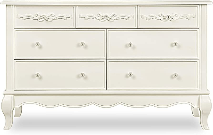 Evolur Aurora 7 Drawer Double Dresser, Ivory Lace, 54x20.3x34 Inch (Pack of 1) | Amazon (US)