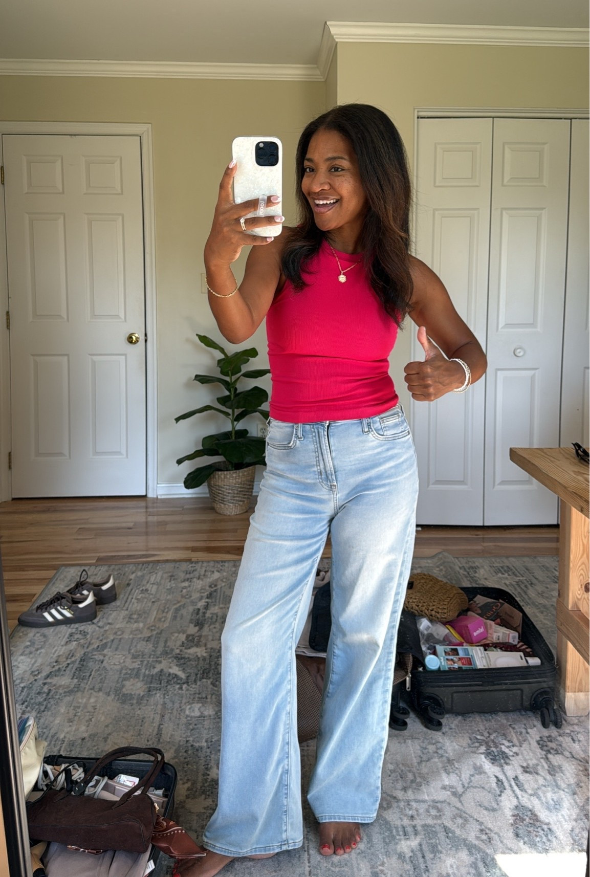 Size medium in top and size 27 in Gap Factory sweatpant jeans

#LTKgrwm #LTKootd #LTKOver40