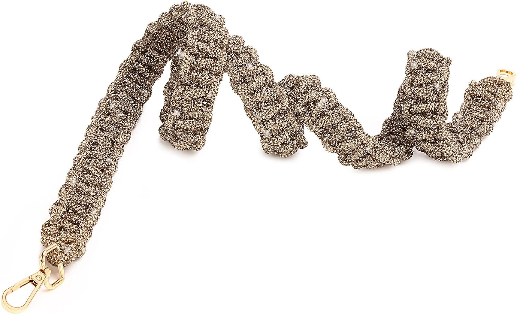 Crystal Rhinestone Wide Purse Strap Replacement Crossbody Shoulder Straps for Handbags, Gold BIG | Amazon (US)