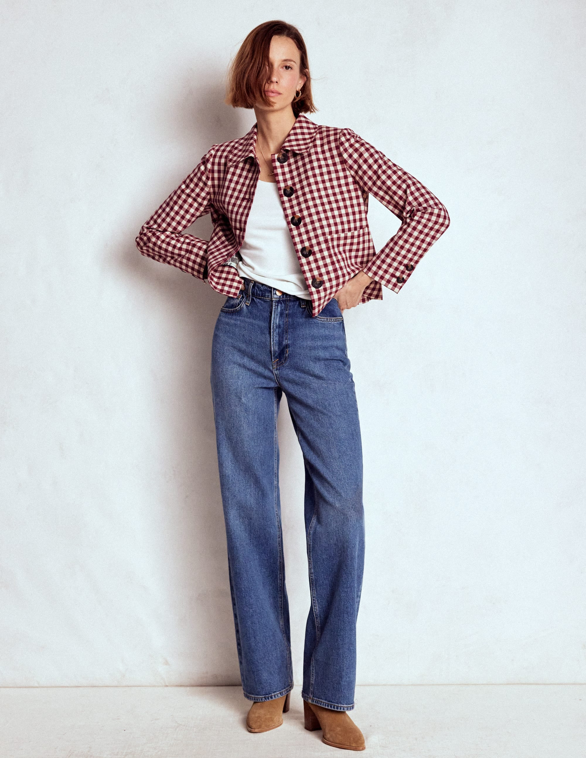 Knightsbridge Gingham Jacket-Chestnut Gingham | Boden UK