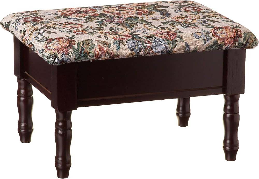 Frenchi Furniture Foot Stool, 13.2"D x 17.84"W x 5.12"H, Cherry | Amazon (US)