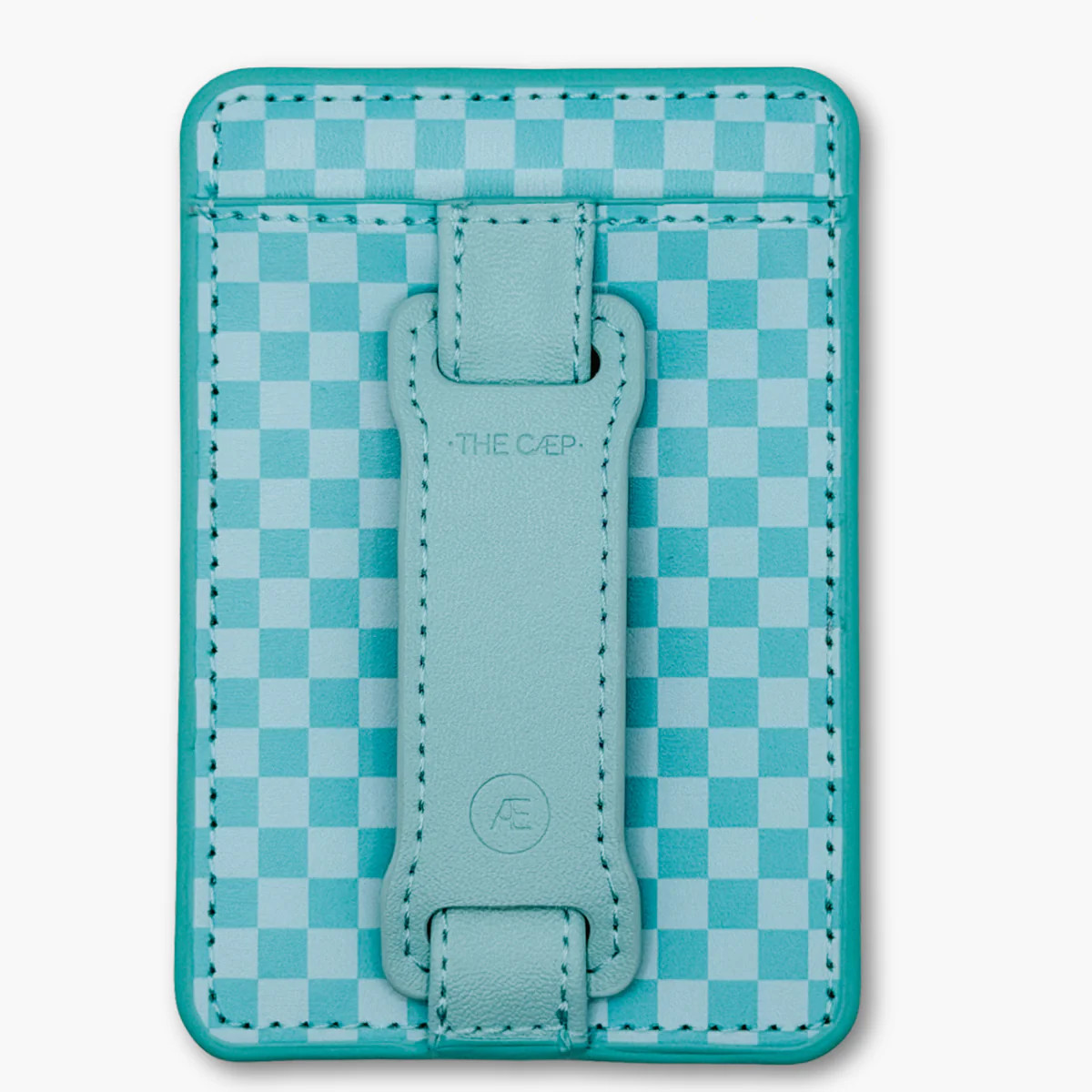 Aqua Checkered Hoop Wallet MagSafe (RFID) | The Caep