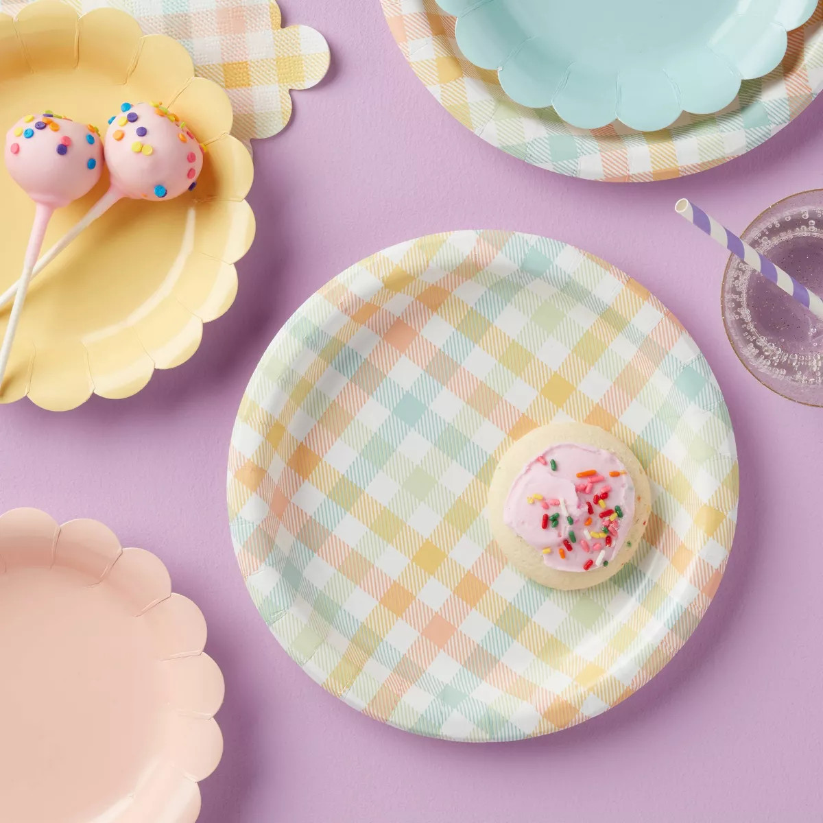 20ct Easter Plaid Dinner Plates - Spritz™ | Target