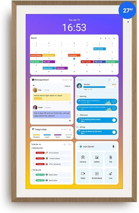 Apolosign 27-inch Digital Calendar, Smart Wall Planner with Calendar Sync, Chore Chart, Install A... | Amazon (US)