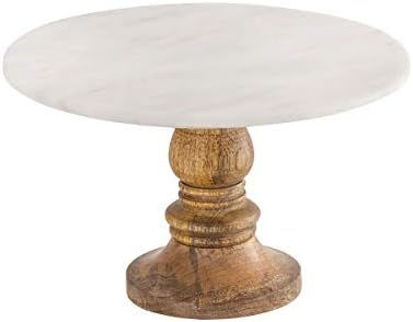 Elk Lighting cake stand, medium, Mango Wood, Natural Agate, White Marble | Amazon (US)