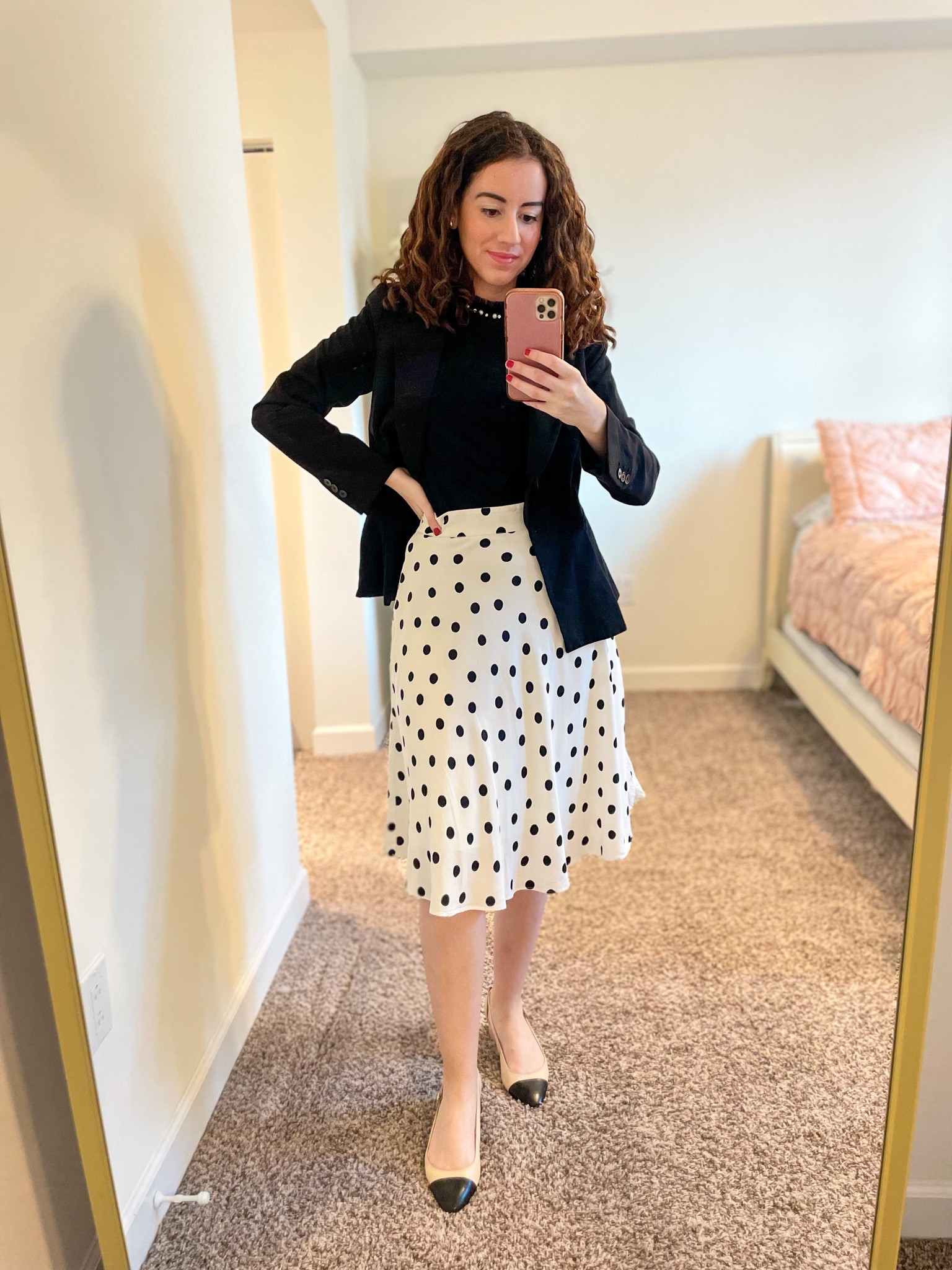 ★NOFFICIALNOFFICE★ POLKA DOT FRILL MINI SKIRT NOFFICIALNOFFICE] POLKA DOT FRILL MINI SKIRT LIGHT ASH