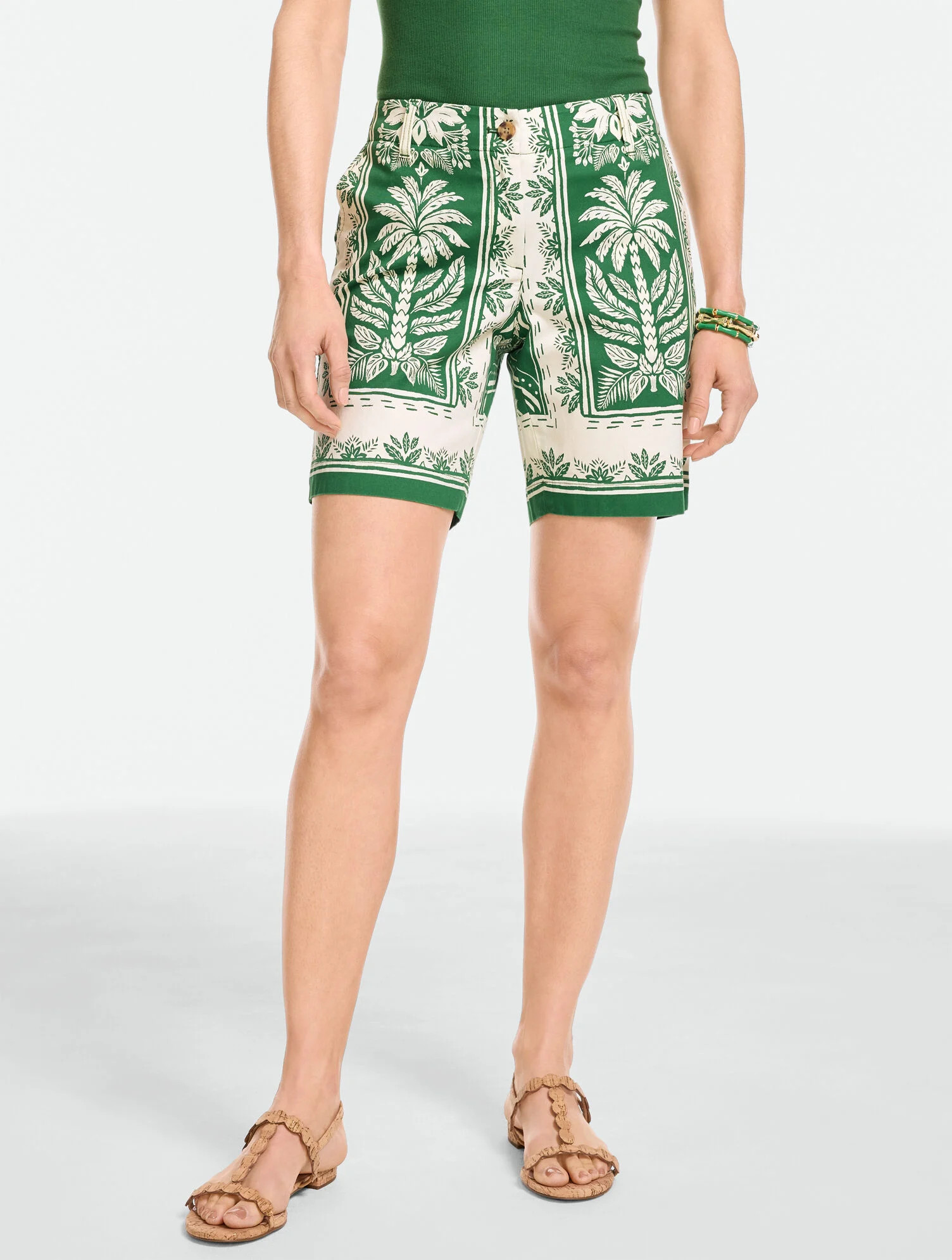 Heritage Twill Relaxed Chino Shorts - Tropical Damask | Talbots