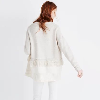 Colorblock Fringe Cardigan Sweater | Madewell