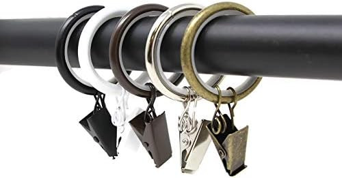 Urbanest 1.25" Quiet Smooth Drapery Curtain Rod Rings for 1" Rod with Clips, Eyelets and Nylon In... | Amazon (US)