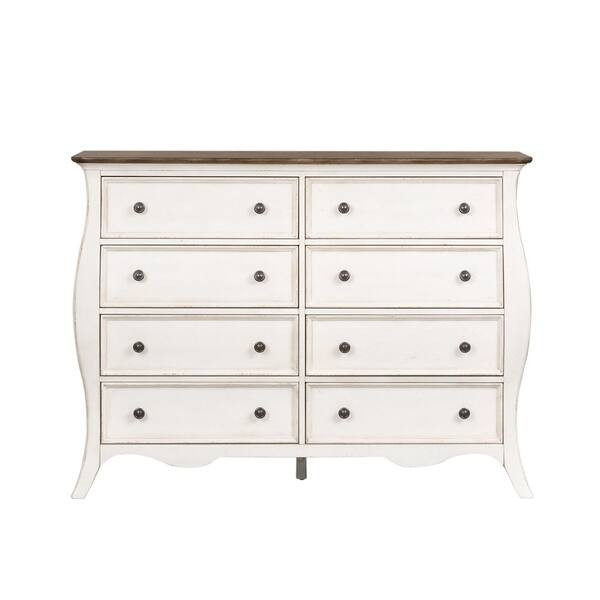 Parisian Marketplace Brownstone and White Paint Bombay Bureau Dresser | Bed Bath & Beyond