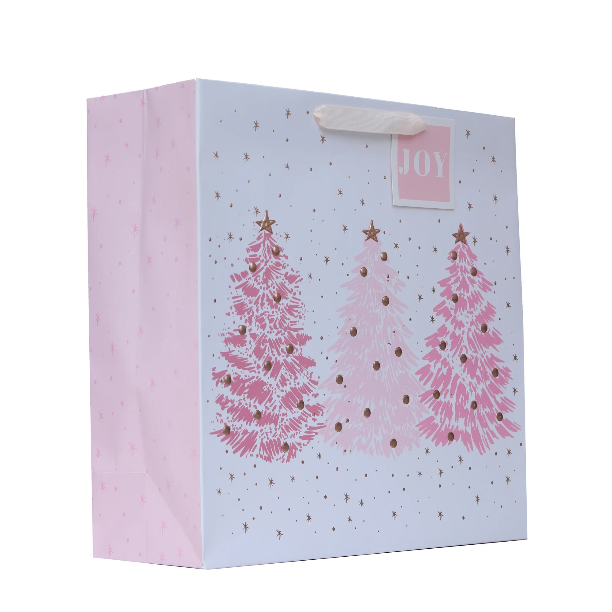 Large Multicolor Christmas Trees Paper Gift Bags, 12" x 4.5" x 12", by Holiday Time | Walmart (US)