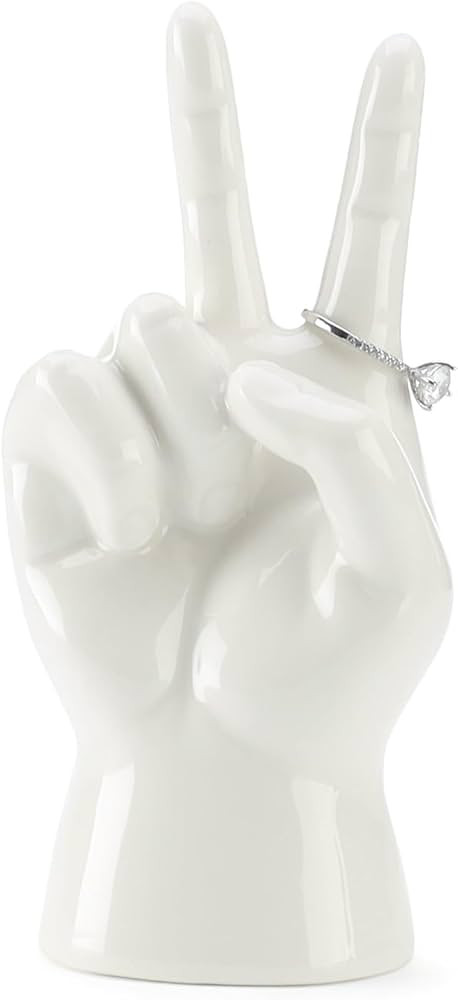 HOME SMILE Hand Ring Holder-Victory American Sign Language Hand Sign, Classic Gesture Hand Sculpt... | Amazon (US)