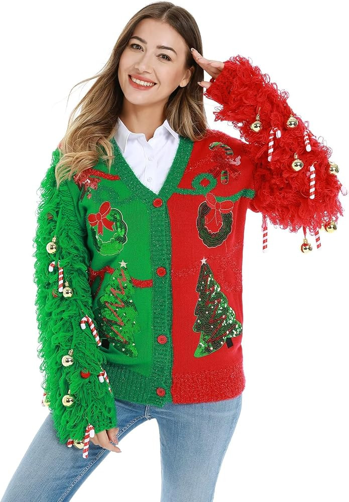 Women Ugly Christmas Hoodie for Adult Men`s Unisex Xmas Hooded Sweater Pullover for Party Festive | Amazon (US)