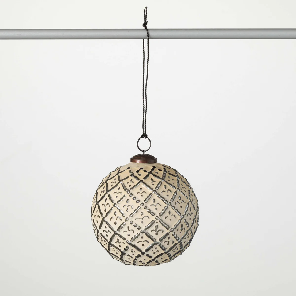 Embossed Cream Ornament | Sullivans Home Decor