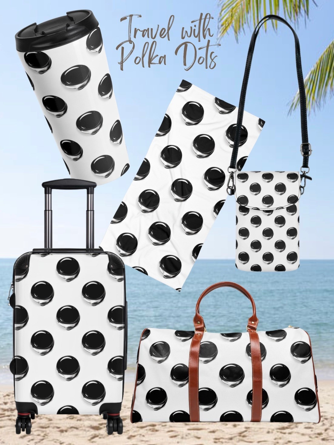 Why do polka dots make me feel nostalgic? It was a whole trend in the 80s. Coordinate your travel with these metal black and white polka dots! #polkadots #travelaccessories #luggage 

#LTKmomlife #LTKOver40 #LTKTravel