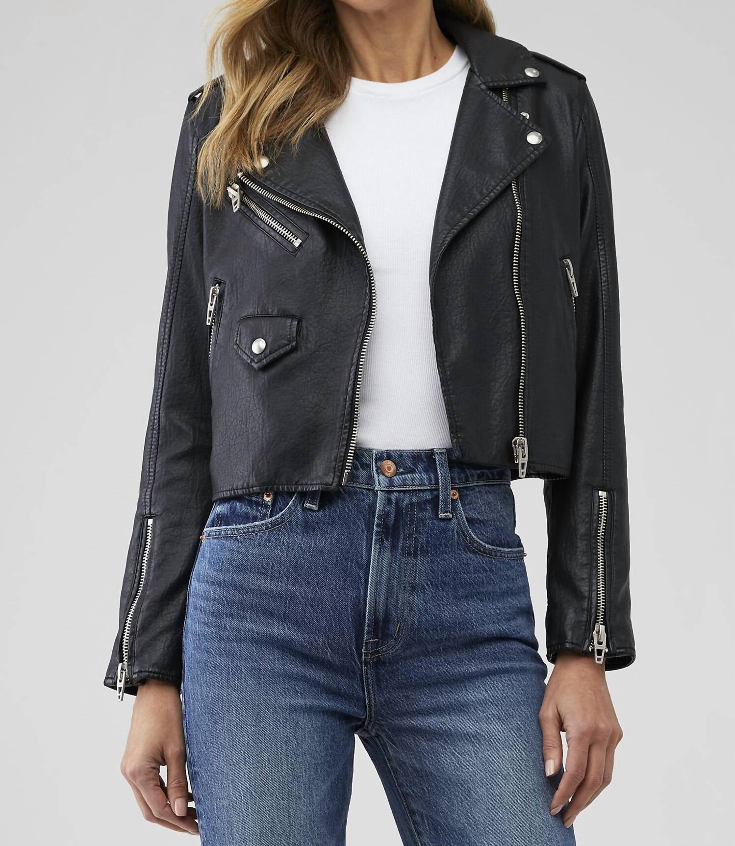 Morning Gram Faux Leather Jacket In Black | Shop Simon