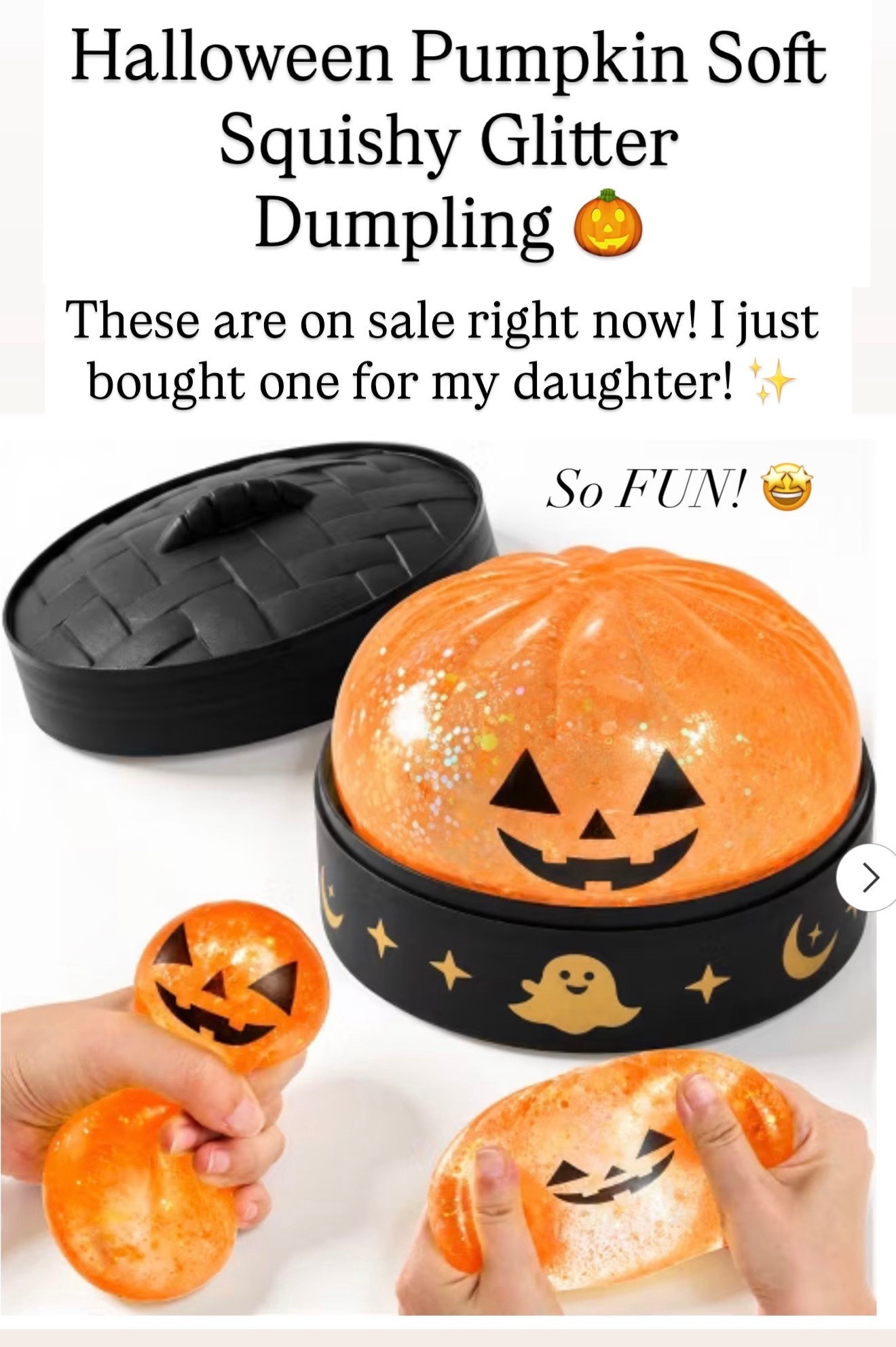 Halloween glitter dumpling for kids

#LTKKids