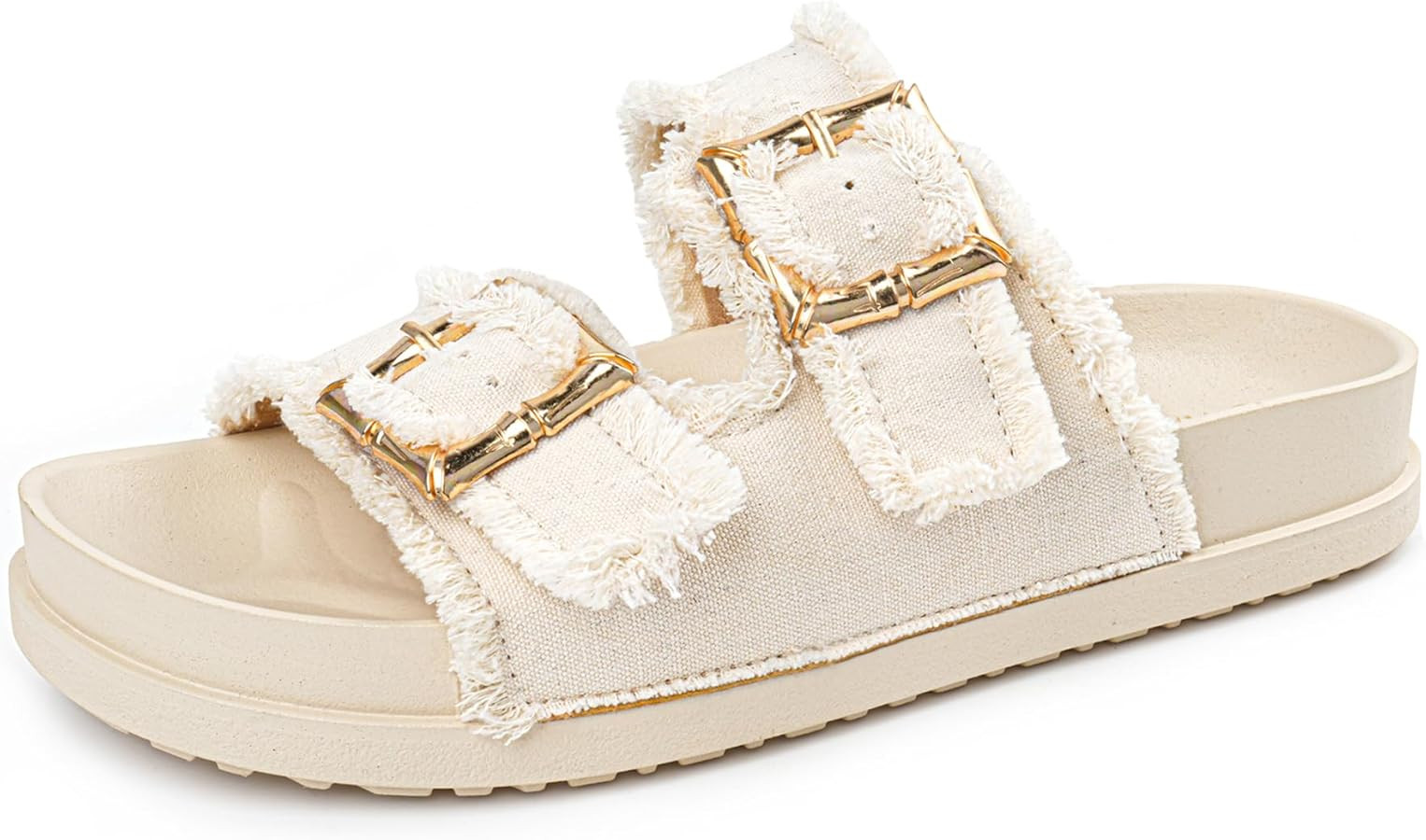 Platform Sandals Women,Womens Sandals-Studded Silde Sandals-Double Buckle Adjustable-Beach Sandal... | Amazon (US)