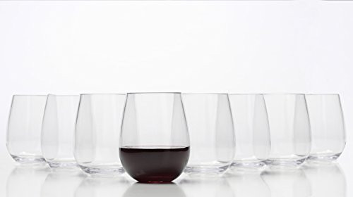 Stemless Wine Glasses - Unbreakable Shatterproof BPA Free Plastic Tritan (Set of 8) 16oz - Dishwasher Safe | Amazon (US)