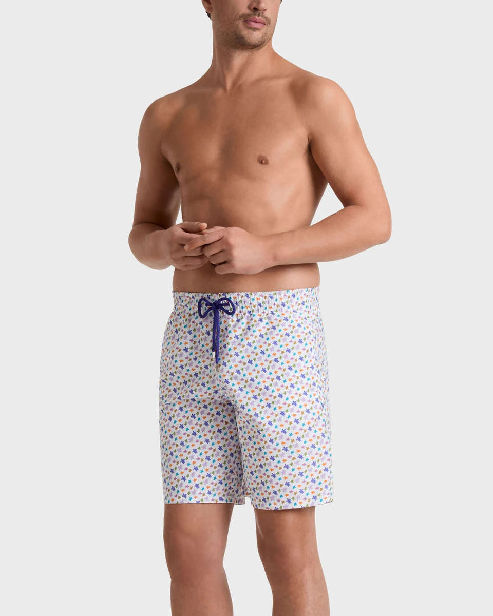 Men Swim Trunks Micro Ronde des Tortues - White | Vilebrequin (US)