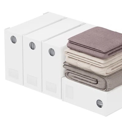 4-Pack Foldable Bed Sheet Organizer with Window, Linen Closet Storage for Queen and King Sheets | Wayfair North America