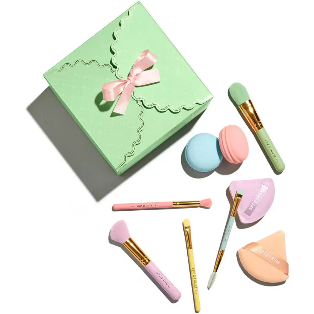 SPECTRUM Patisserie 9-Piece Makeup Brush & Sponge Set in Green at Nordstrom | Nordstrom