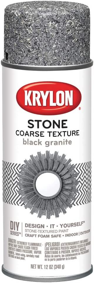 Krylon K18201 Coarse Stone Texture Finish Spray Paint, Black Granite, 12 Ounce | Amazon (US)