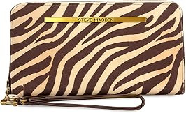 Steve Madden BZIPP Women's Zebra Print Zip-Around Wristlet Wallet | Amazon (US)