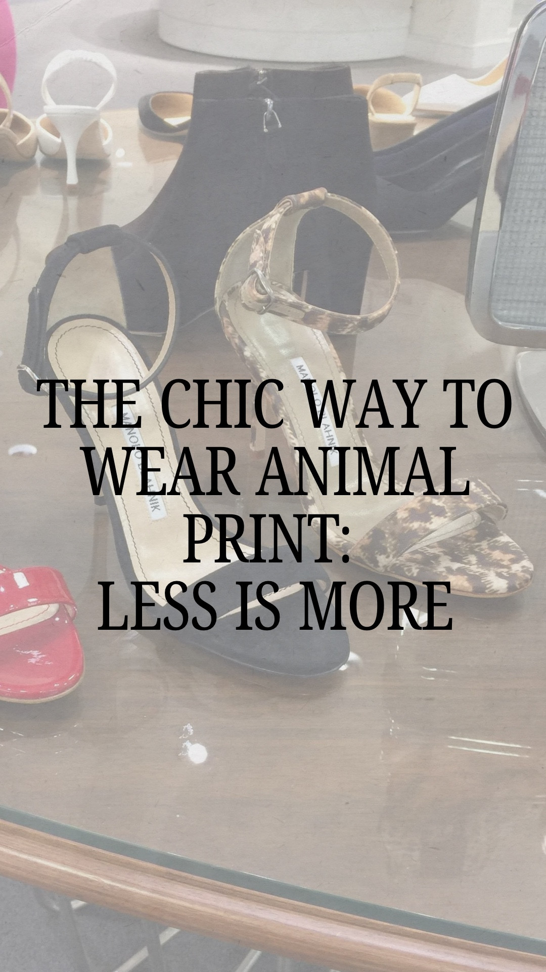 Animal print is chic when worn sparingly.

Choose one accent — ballet flats, pumps, boots, strappy sandals, or a small evening bag — but never shoes and a bag together. 

Less truly is more.

#LTKootd #LTKSeasonal #LTKgrwm