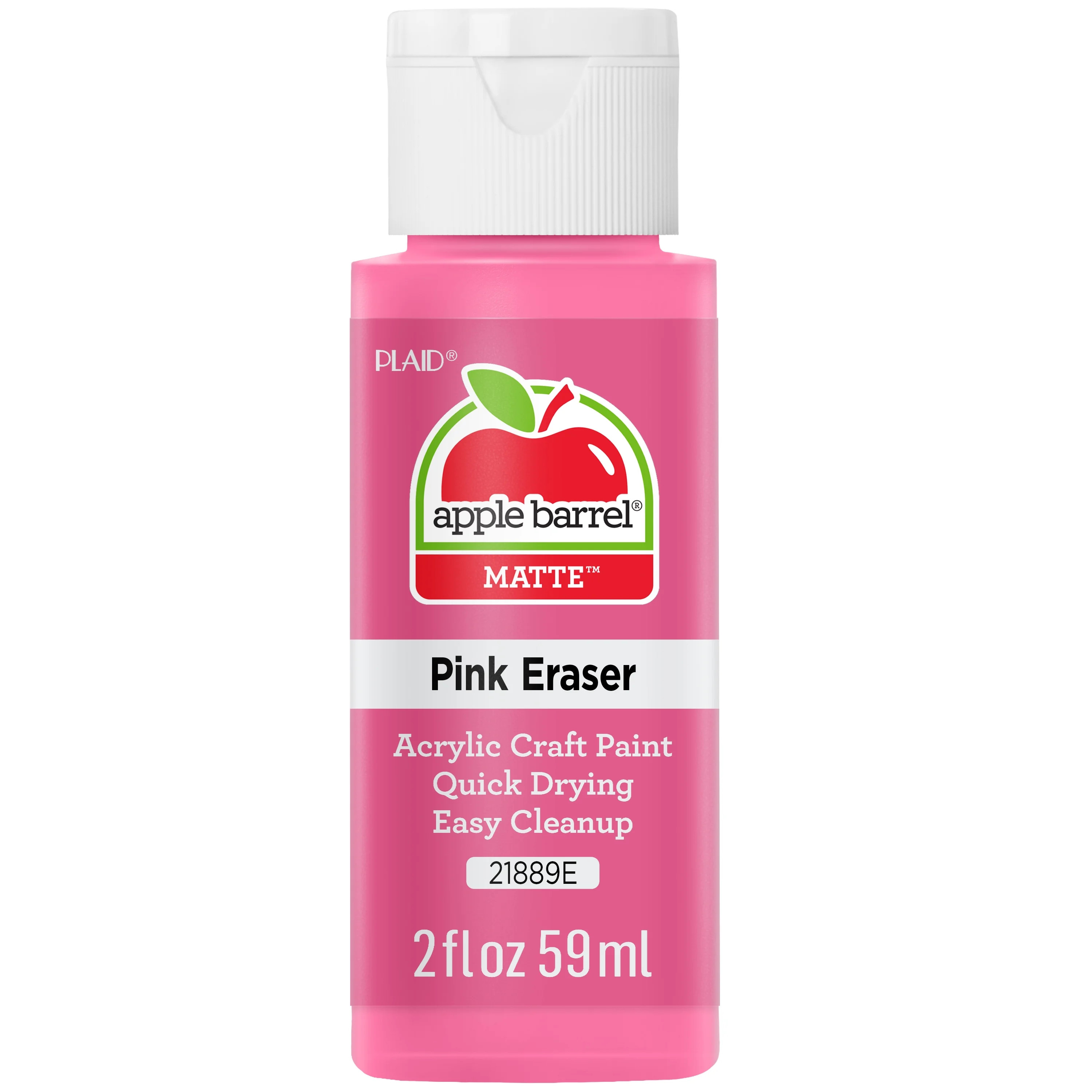 Apple Barrel Acrylic Craft Paint, Matte Finish, Pink Eraser, 2 fl oz | Walmart (US)