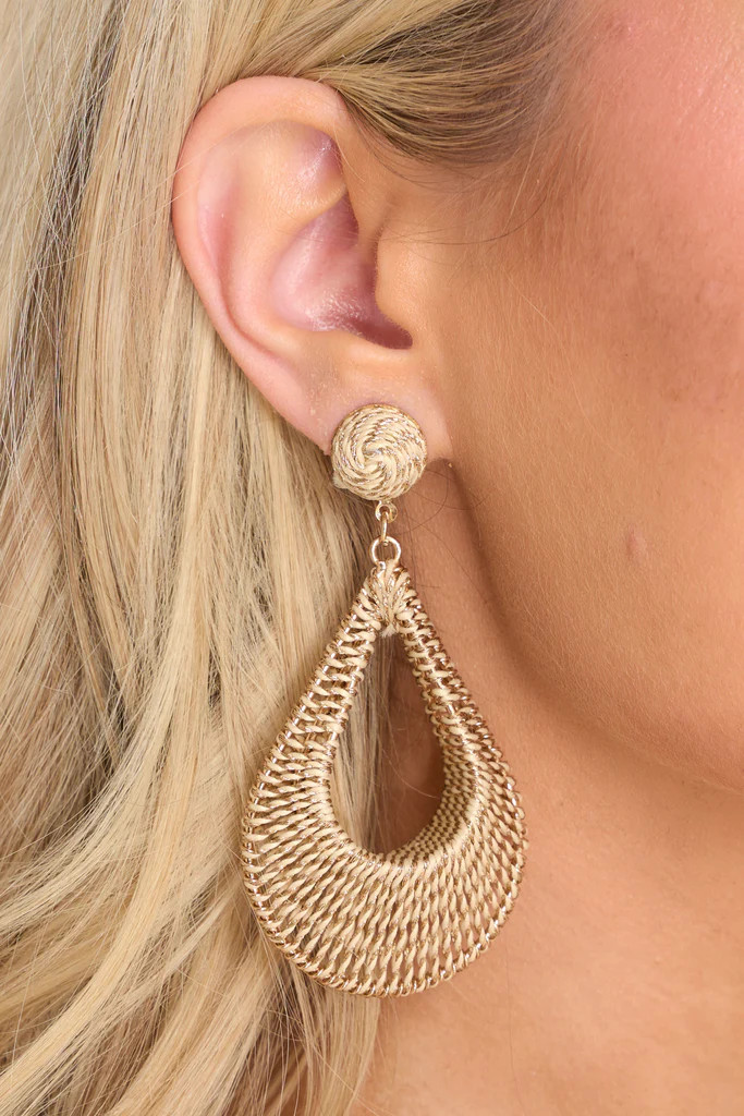 More Than Love Natural Rattan Earrings | Red Dress 