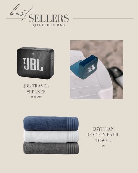 Bestsellers: JBL portable speaker and Bath towels. Speaker is waterproof and great for travel! We always bring it with us to beach. On sale for $26. Stocking stuffer  Stock up on new towels for only $6. Great gift for housewarming and older relatives  

#LTKunder50 #LTKGiftGuide #LTKsalealert