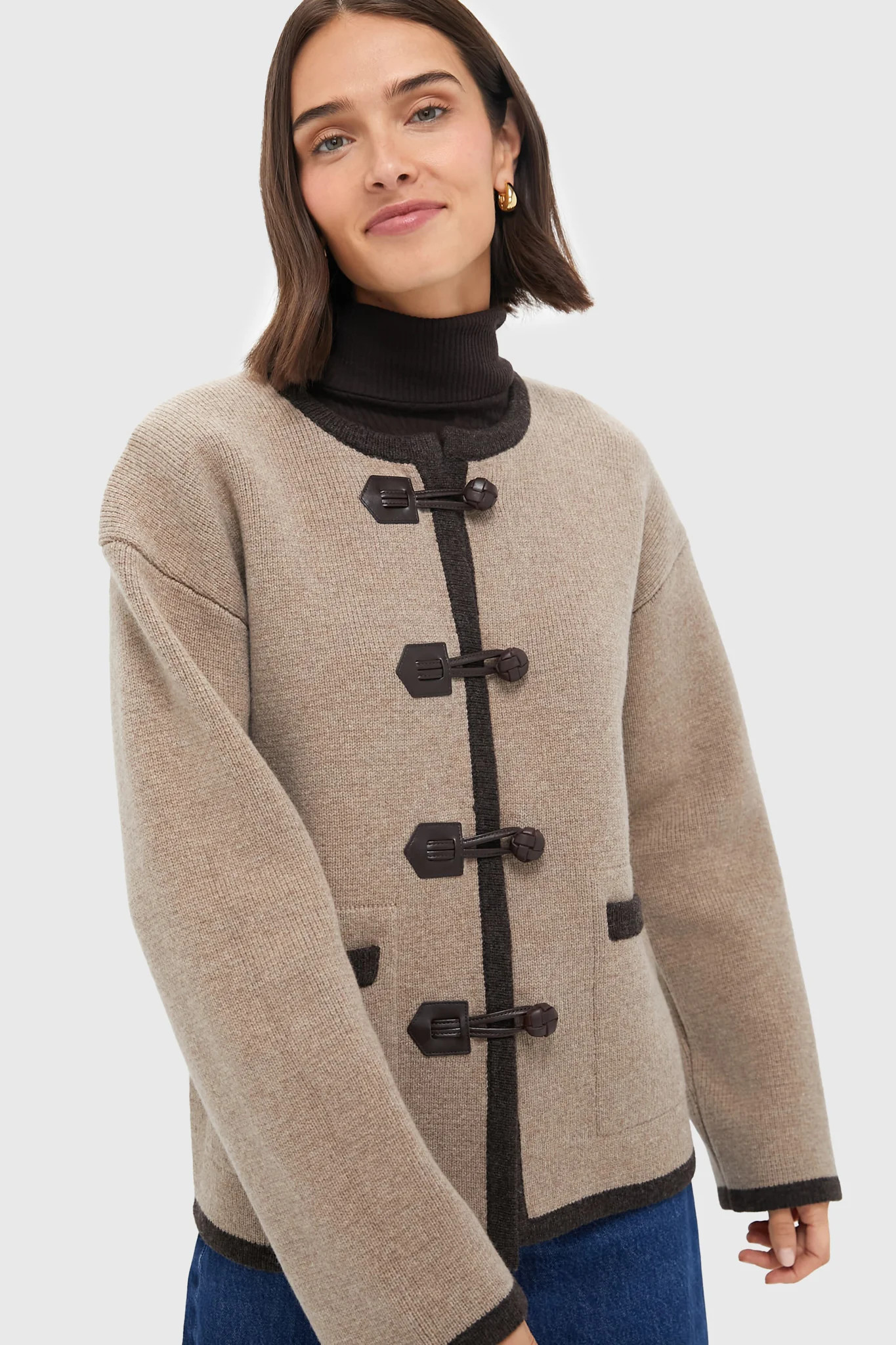 Oatmeal Aubree Sweater Jacket | Tuckernuck (US)