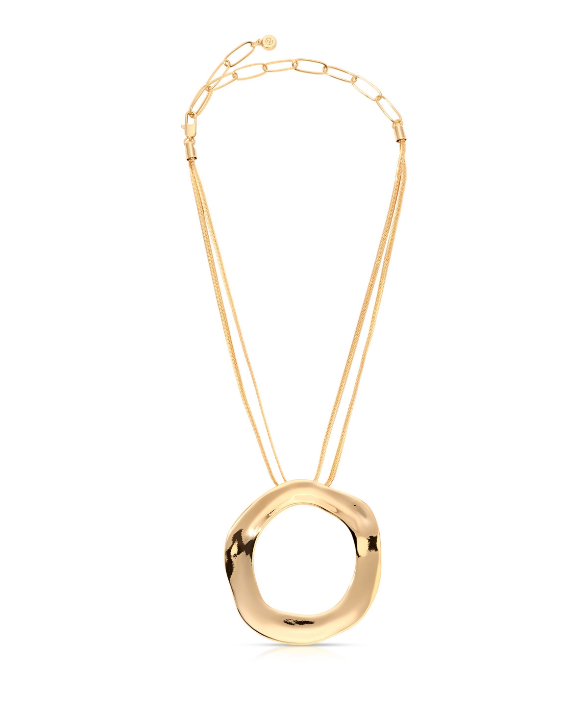 Ettika Plated Open Circle Statement Necklace - Gold | Macy's