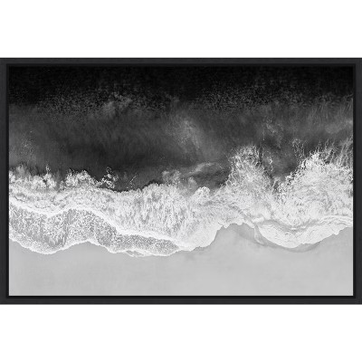 Amanti Art Waves in Black and White by Maggie Olsen Canvas Wall Art Print Framed 33 x 23 in Sylvie Black | Target