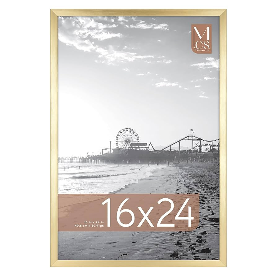 MCS Foundation 16x24 Poster Frame Traditional Brass, Vertical & Horizontal Wall Hanging Large Pic... | Amazon (US)